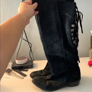 Black Suede knee high boots